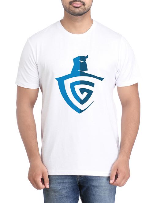 white cotton chest print tshirt - 14905606 - Standard Image - 1