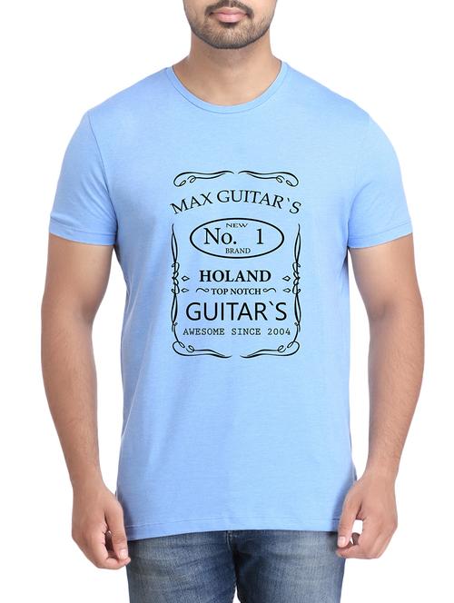 turquoise cotton chest print tshirt - 14905608 - Standard Image - 1