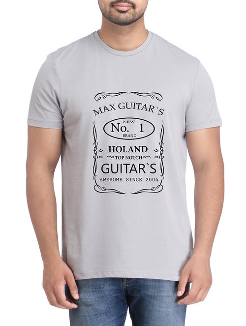 grey cotton chest print tshirt - 14905610 - Standard Image - 1