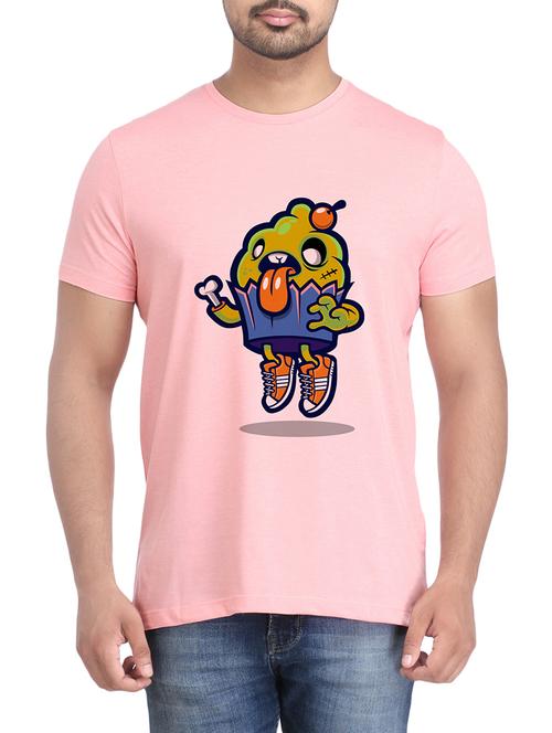 pink cotton chest print tshirt - 14905619 - Standard Image - 1