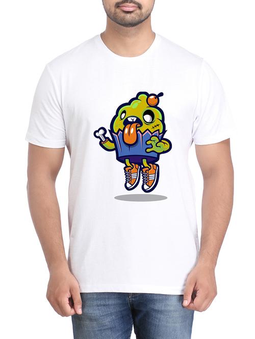 white cotton chest print tshirt - 14905620 - Standard Image - 1
