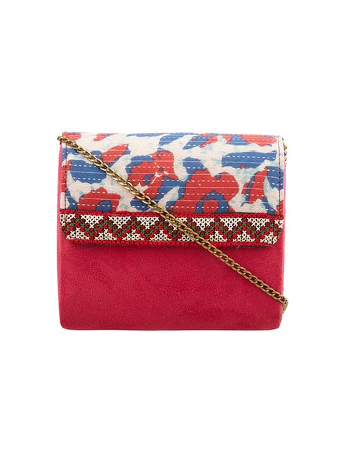 red cotton regular sling bag - 14905649 - Standard Image - 1