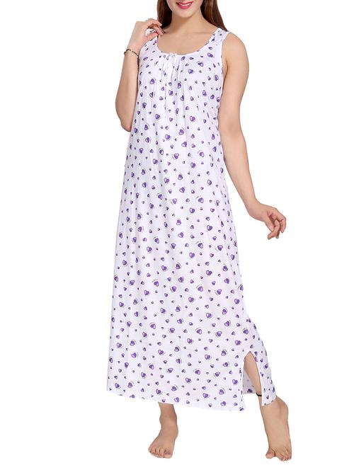 white cotton nightwear gown - 14905857 - Standard Image - 1