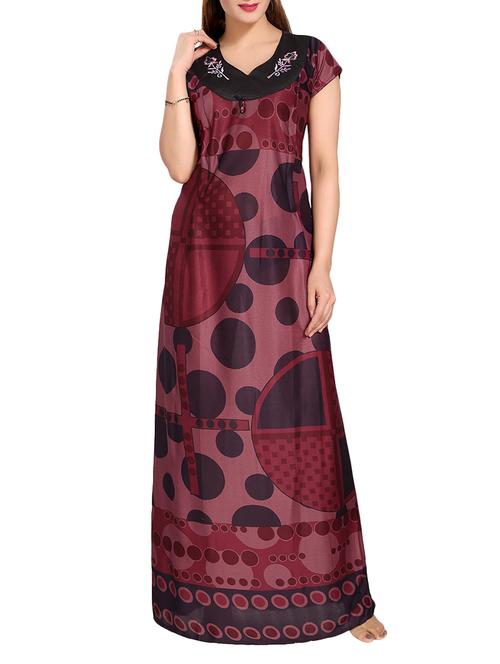 red satin maternity wear gown - 14905863 - Very Small Image - 1