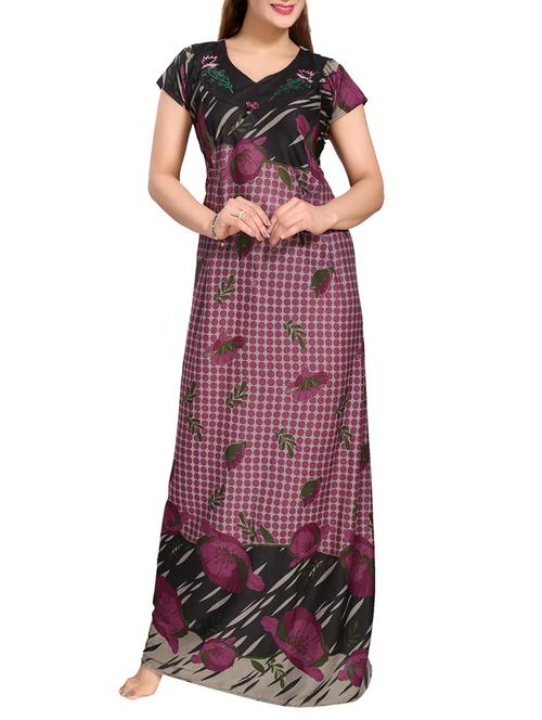 pink satin maternity wear gown - 14905867 - Very Small Image - 1