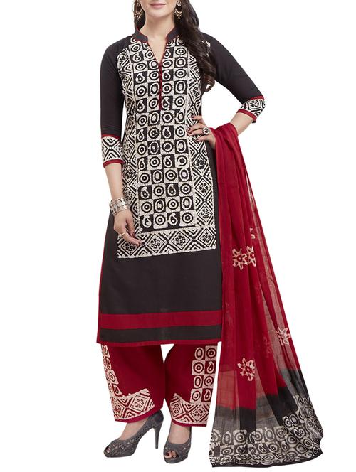 grey cotton churidaar suits unstitched suit - 14906868 - Very Small Image - 1