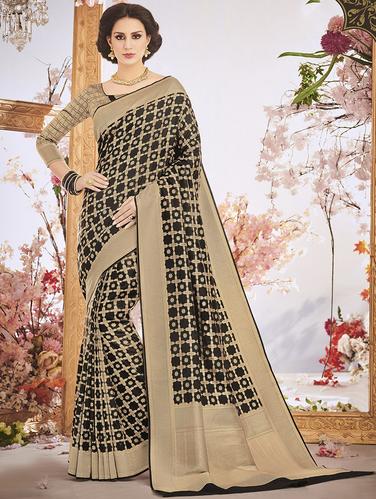 black silk banarasi saree with blouse - 14906985 - Very Small Image - 1