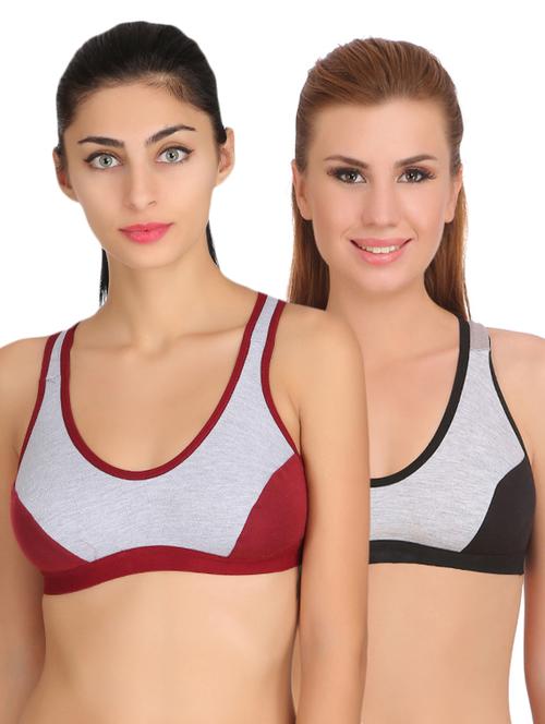 set of 2 multi colored sports bra - 14907020 - Standard Image - 1