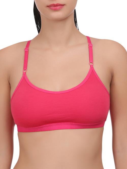 pink cotton sports bra - 14907021 - Very Small Image - 1
