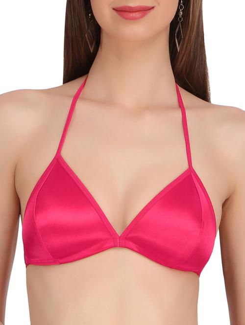 solid pink plunge bra - 14907033 - Standard Image - 1