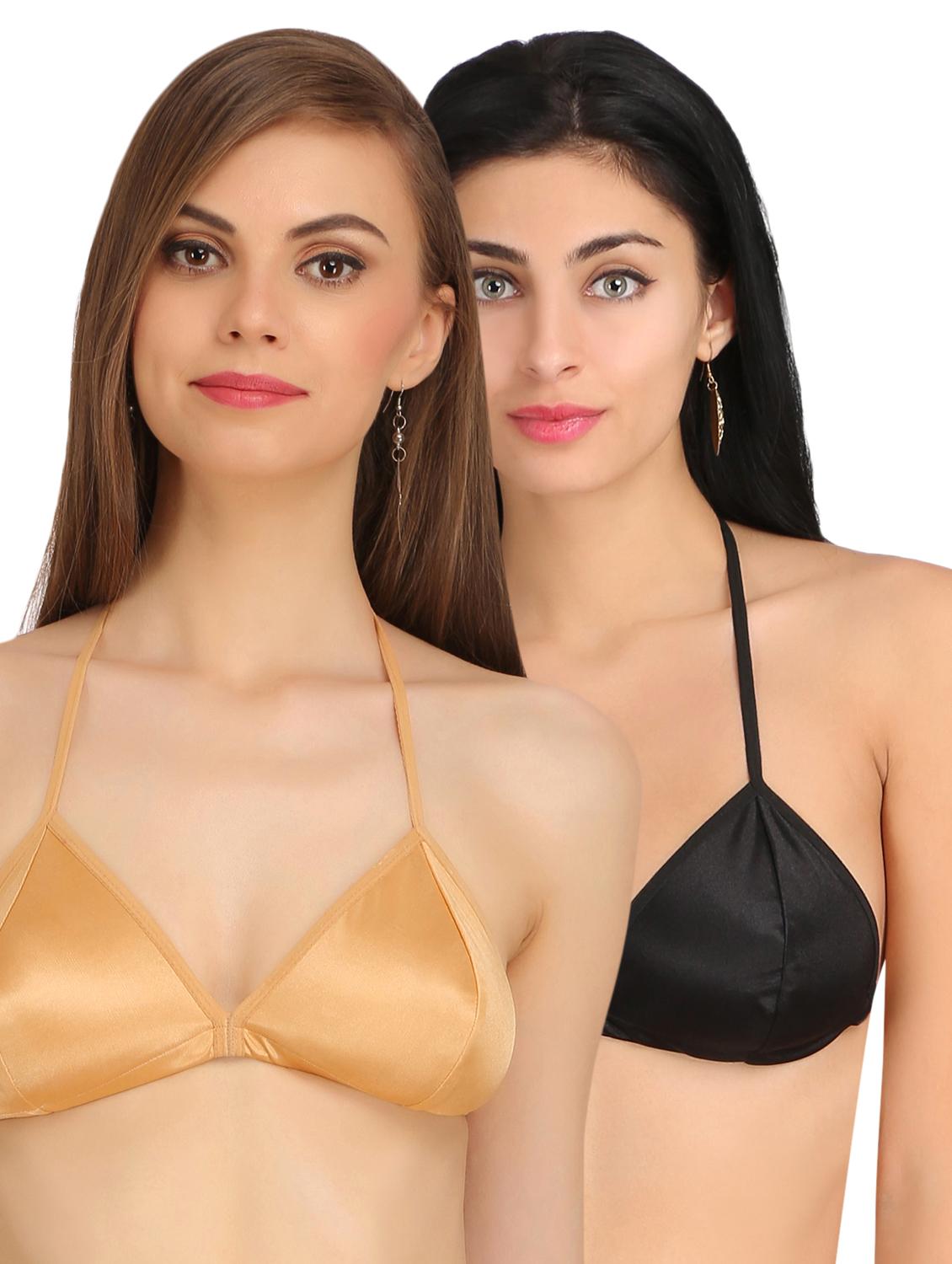 set of 2 halter neck solid bra - 14907040 - Zoom Image - 1