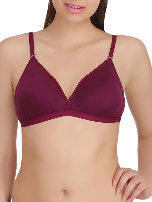 purple cotton plunge bra - 14907044 - Standard Image - 1