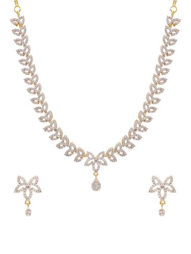 gold brass necklace & earrings - 14907378 - Very Small Image - 1