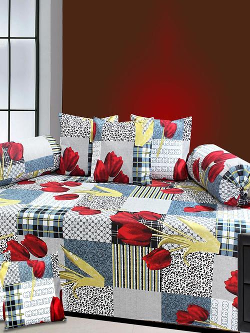 Set of 8 Cotton Diwan Set - 14907450 - Very Small Image - 1