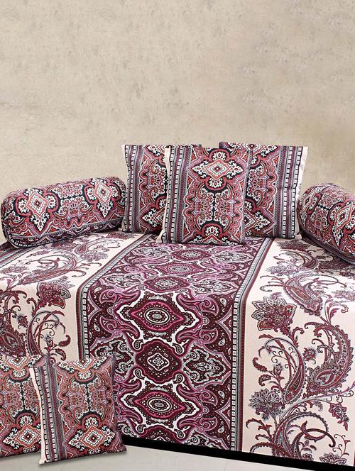 Set of 8 Cotton Diwan Set - 14907452 - Very Small Image - 1