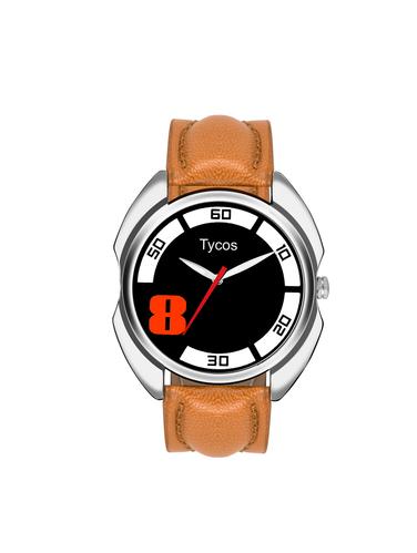 tycos black dial analog leatherette watch - 14907907 - Very Small Image - 1