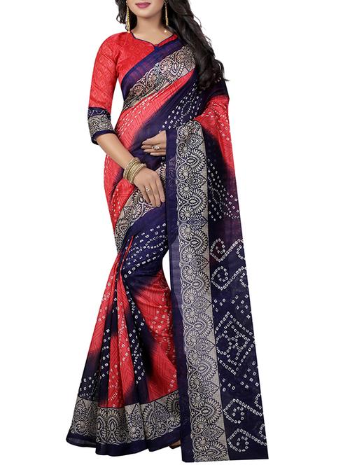 pink silk blend bhagalpuri saree with blouse - 14907950 - Standard Image - 1