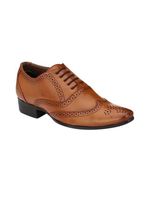 brown leatherette lace-up brouge - 14908070 - Standard Image - 1