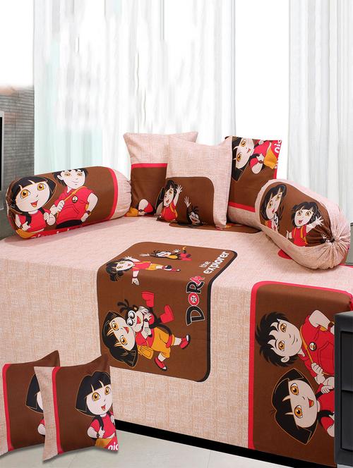 Set of 8 Cotton Diwan Set - 14908164 - Very Small Image - 1
