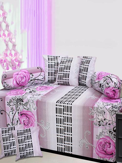 Set of 8 Cotton Diwan Set - 14908171 - Very Small Image - 1