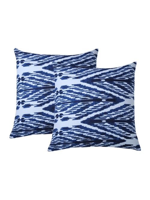Set of 2 Printed Cushion Cover Blue - 14908333 - Very Small Image - 1