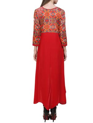 red rayon a-line kurta - 14908563 - Standard Image - 3