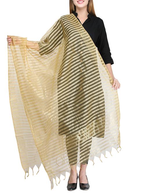 gold chanderi dupatta - 14908746 - Standard Image - 1