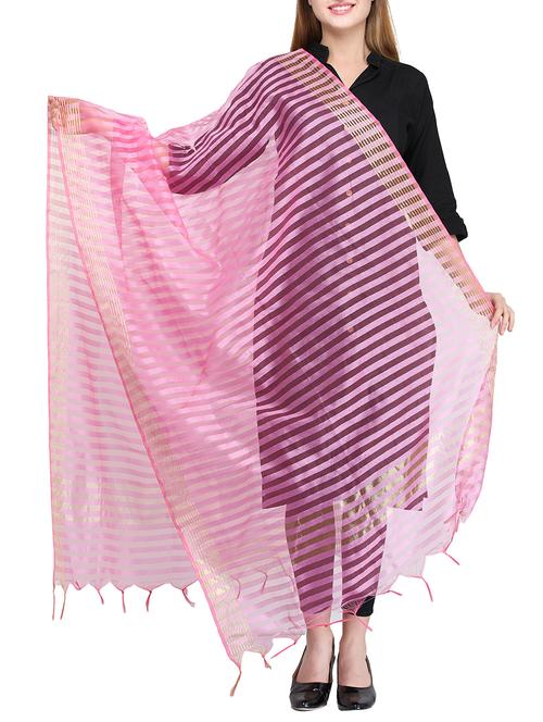 pink chanderi dupatta - 14908747 - Standard Image - 1