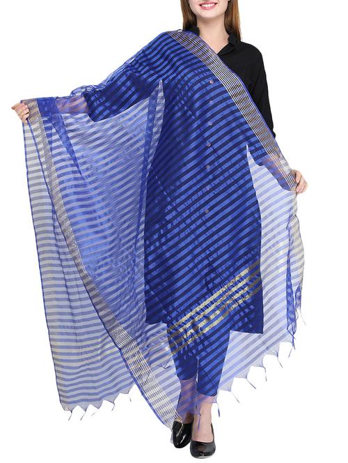 blue chanderi dupatta - 14908748 - Standard Image - 1
