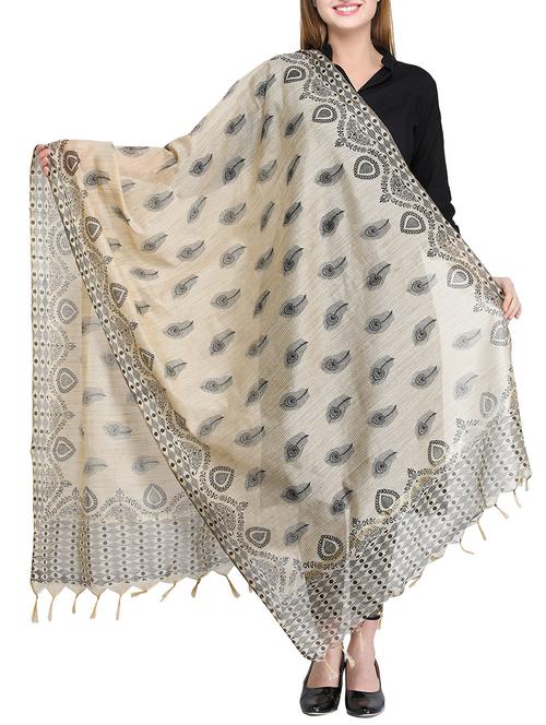 beige chanderi dupatta - 14908755 - Standard Image - 1