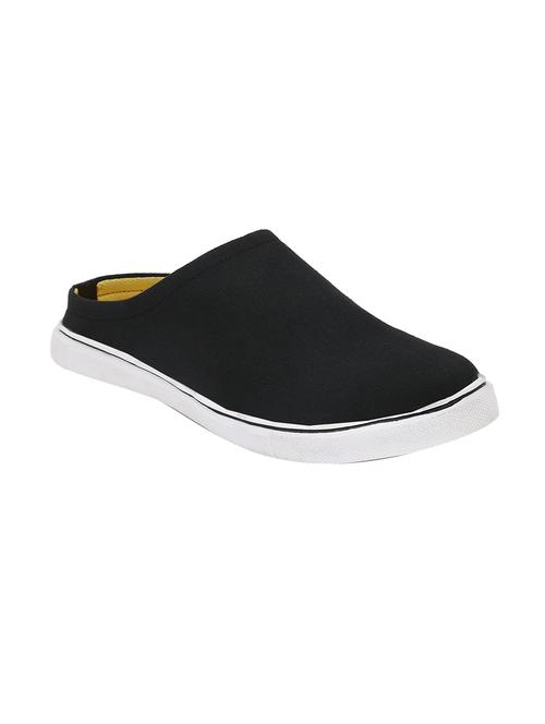 black Canvas slip on mules - 14908780 - Standard Image - 1