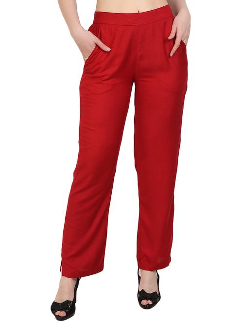 Red solid palazzo - 14908805 - Very Small Image - 1