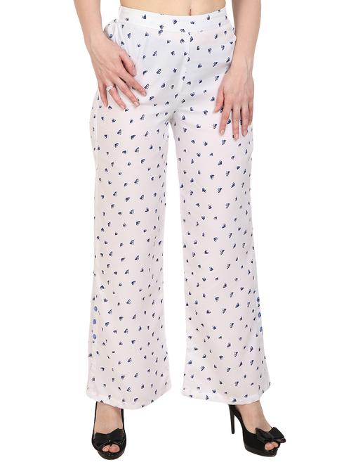 white printed palazzo - 14908814 - Standard Image - 1