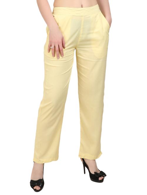 yellow solid palazzo - 14908823 - Standard Image - 1