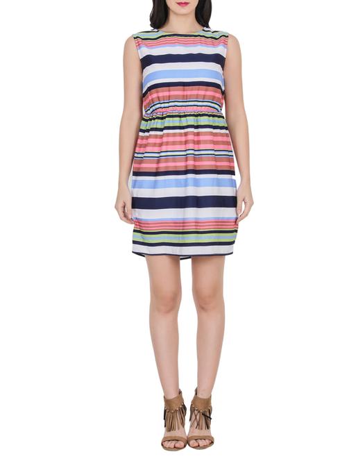 pink striped blouson dress - 14908840 - Standard Image - 1