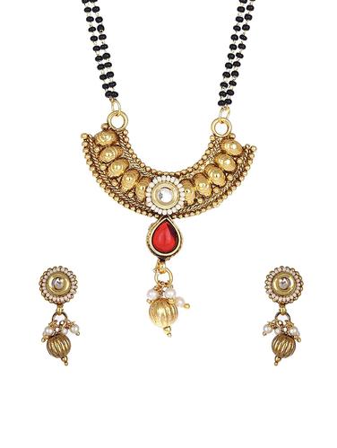 multi gold plated mangalsutra necklace - 14909081 - Very Small Image - 1