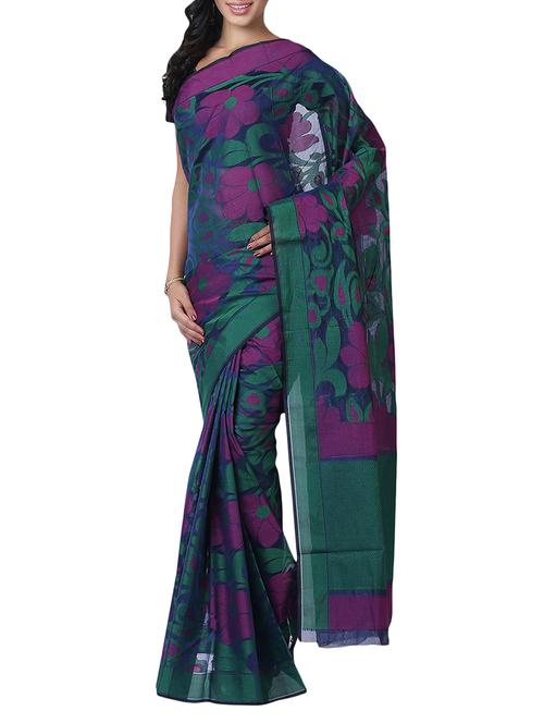 multi cotton silk woven saree with blouse - 14909214 - Very Small Image - 1