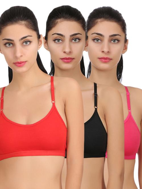 set of 3 multi colored sports bra - 14909338 - Very Small Image - 1