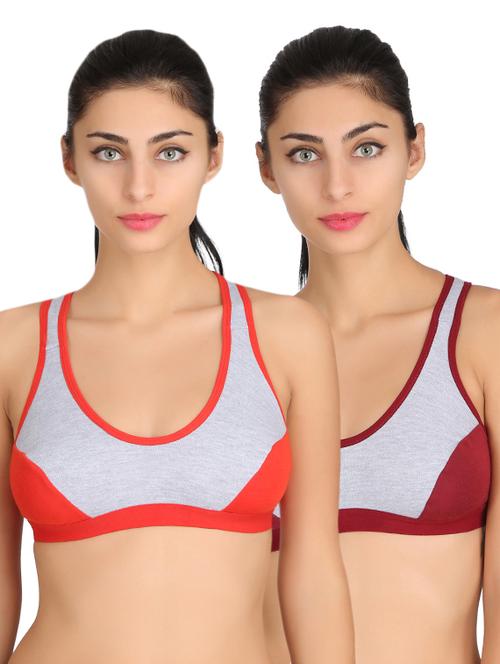 set of 2 multi colored sports bra - 14909346 - Standard Image - 1