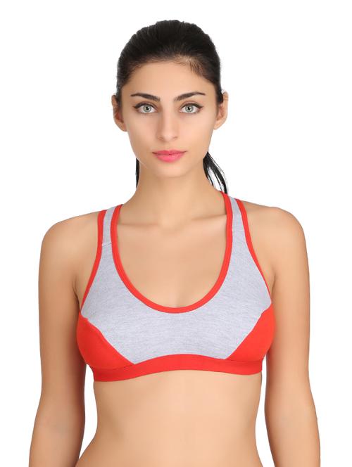 multi colored cotton sports bra - 14909349 - Standard Image - 1