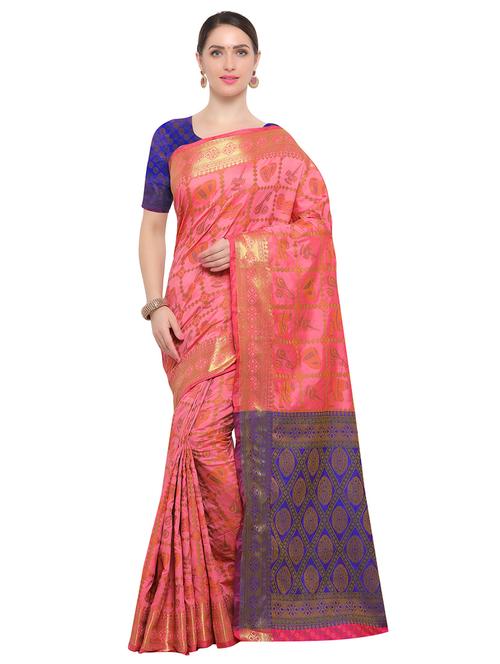 Conversational woven saree with blouse - 14909554 - Standard Image - 1