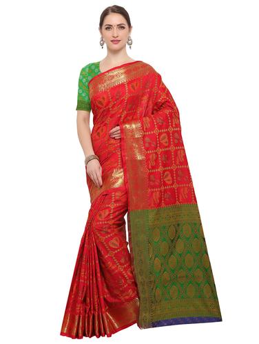 Conversational woven saree with blouse - 14909558 - Very Small Image - 1