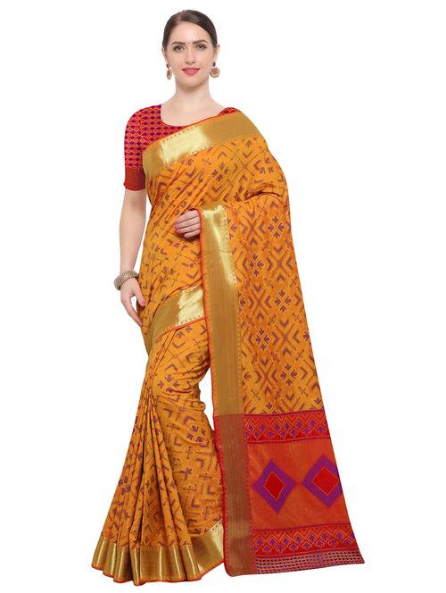 Zari bordered woven saree with blouse - 14909563 - Standard Image - 1