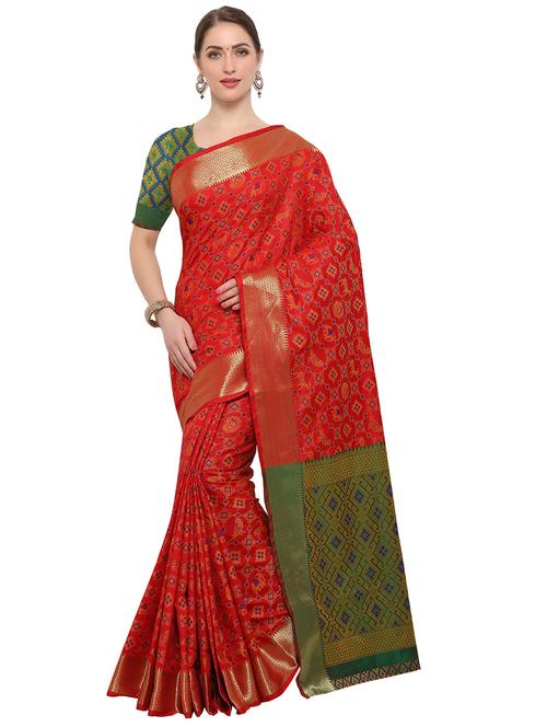 Conversational woven saree with blouse - 14909566 - Standard Image - 1