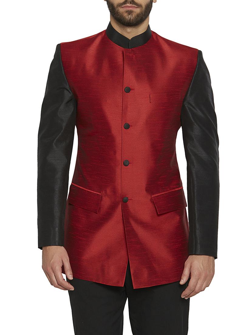red silk blend casual blazer - 14909609 - Zoom Image - 1