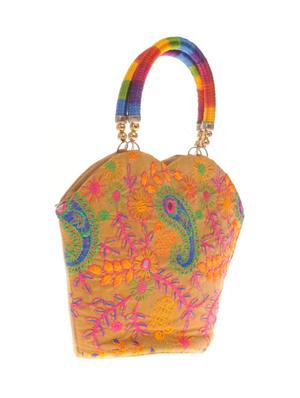 multi colored cotton polyester blend regular handbag - 14909774 - Standard Image - 4