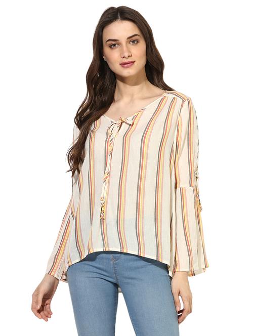 beige striped tunic - 14909947 - Very Small Image - 1