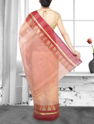 solid bordered tant saree - 14910209 - Standard Image - 2