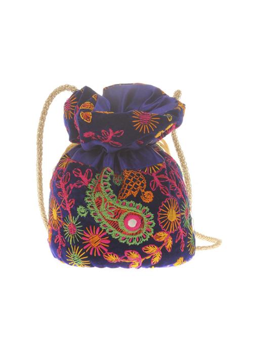 blue cotton polyester blend regular potli - 14910239 - Very Small Image - 1