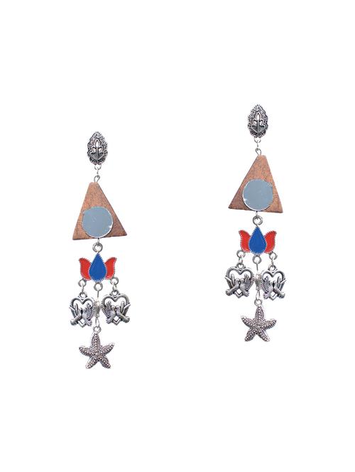 multi metal drop earring - 14910289 - Very Small Image - 1
